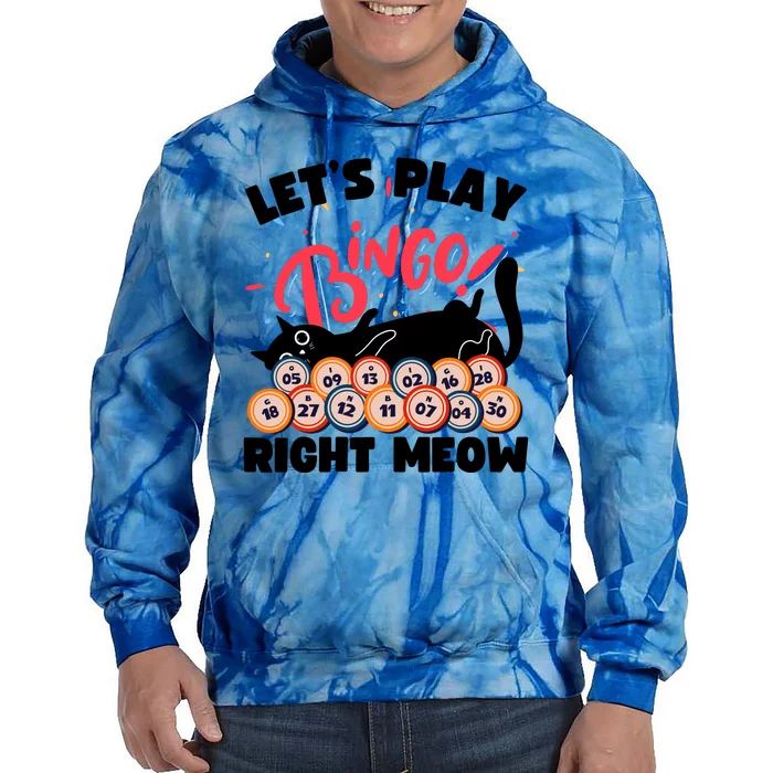 Play Bingo & Cat Bingo Player Gambling Bingo Tie Dye Hoodie