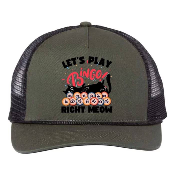 Play Bingo & Cat Bingo Player Gambling Bingo Retro Rope Trucker Hat Cap