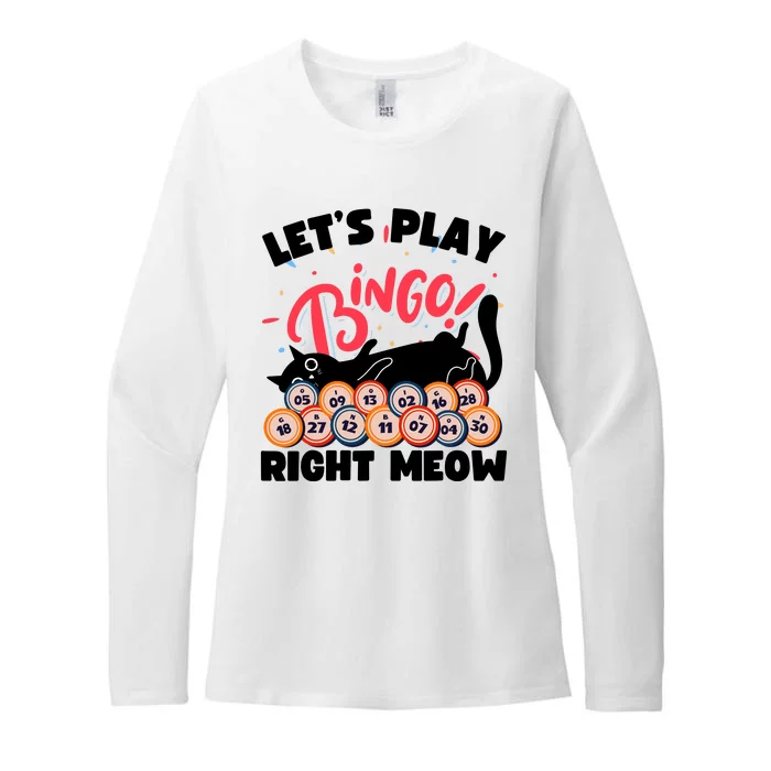 Play Bingo & Cat Bingo Player Gambling Bingo Womens CVC Long Sleeve Shirt