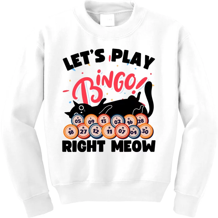 Play Bingo & Cat Bingo Player Gambling Bingo Kids Sweatshirt