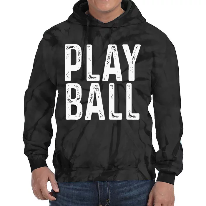 Play Ball Cute Baseball Softball Funny Tie Dye Hoodie