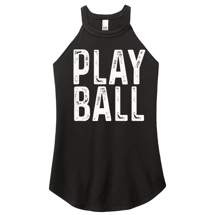 Play Ball Cute Baseball Softball Funny Women’s Perfect Tri Rocker Tank