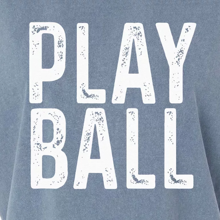 Play Ball Cute Baseball Softball Funny Garment-Dyed Women's Muscle Tee