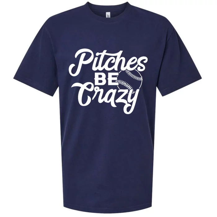 Pitches Be Crazy Softball Baseball Sueded Cloud Jersey T-Shirt