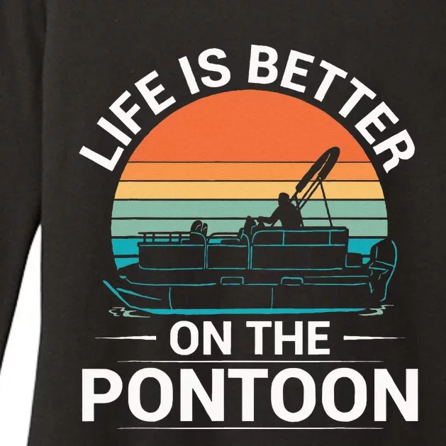 Pontoon Boat Captain Life Is Better On The Pontoon Womens CVC Long Sleeve Shirt