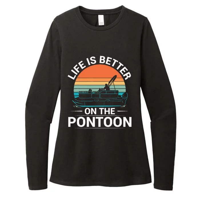 Pontoon Boat Captain Life Is Better On The Pontoon Womens CVC Long Sleeve Shirt