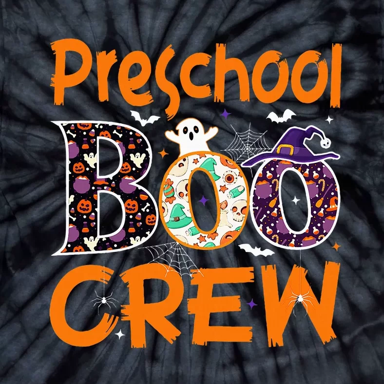 Preschool Boo Crew Funny Preschool Halloween Teacher Tie-Dye T-Shirt