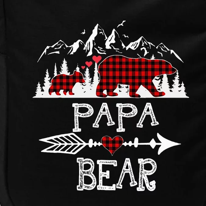 Papa Bear Christmas Pajama Red Plaid Buffalo Family Impact Tech Backpack