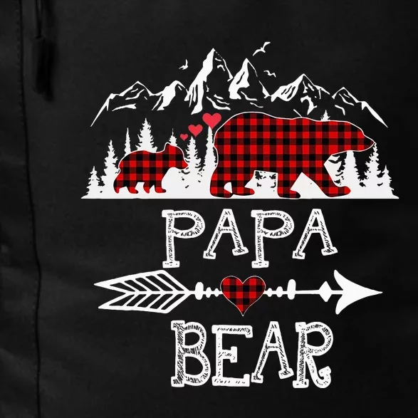 Papa Bear Christmas Pajama Red Plaid Buffalo Family Daily Commute Backpack