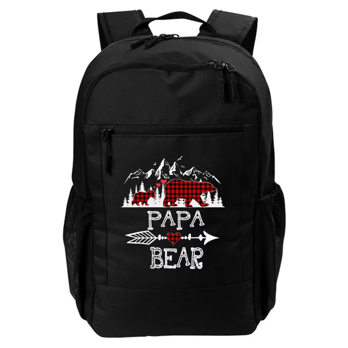 Papa Bear Christmas Pajama Red Plaid Buffalo Family Daily Commute Backpack