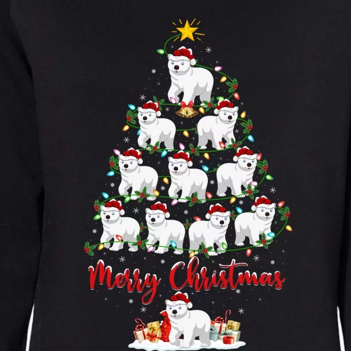 Polar Bear Christmas Tree Lights Funny Polar Bear Xmas Gift Womens California Wash Sweatshirt