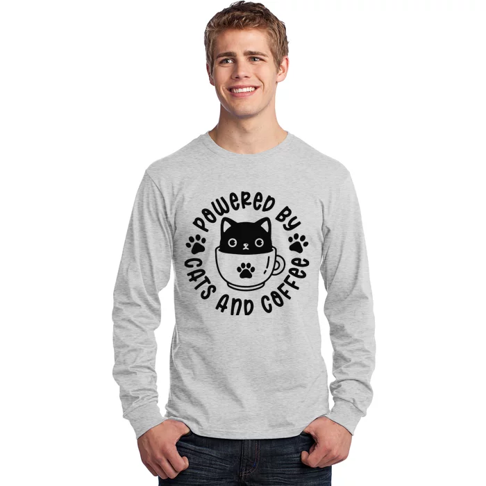 Powered by cats and coffee Long Sleeve Shirt