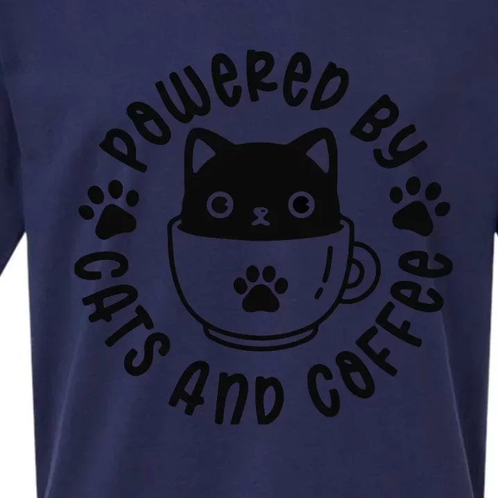 Powered by cats and coffee Sueded Cloud Jersey T-Shirt