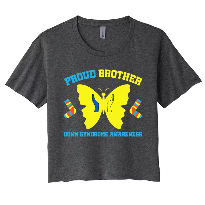 Proud Brother Down Syndrome Awareness Women's Crop Top Tee