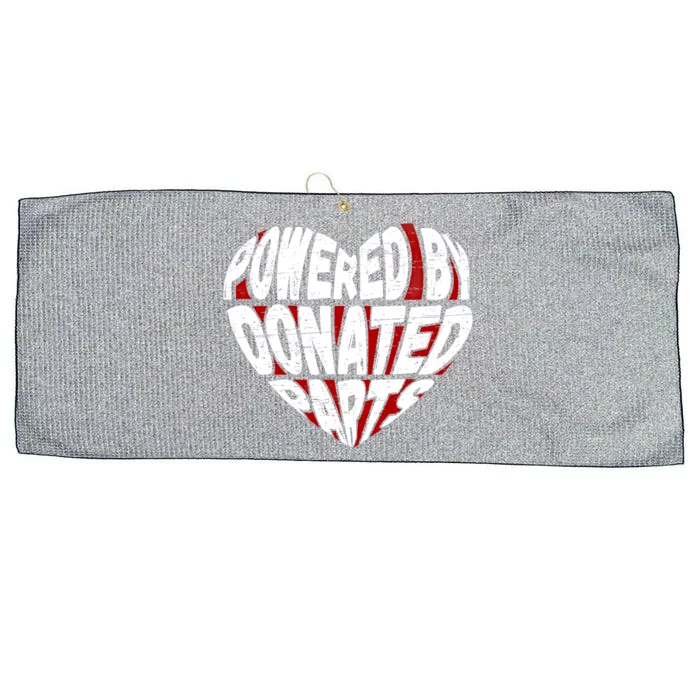 Powered By Donated Parts Meaningful Gift Survivor Open Heart Surgery Gift Large Microfiber Waffle Golf Towel