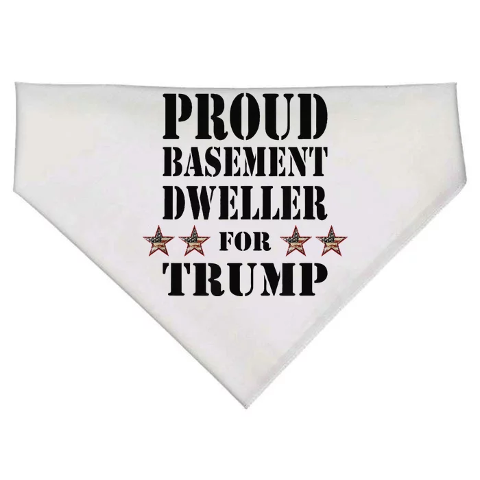 Proud Basement Dweller For Trump For President USA-Made Doggie Bandana