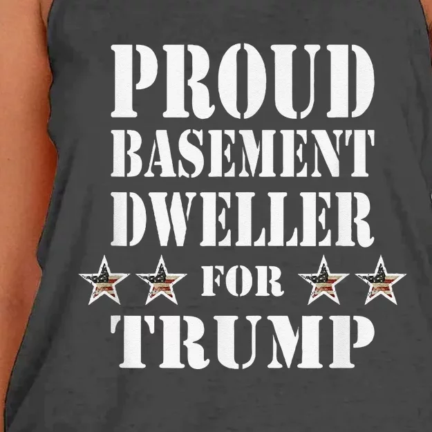 Proud Basement Dweller For Trump For President Women's Knotted Racerback Tank