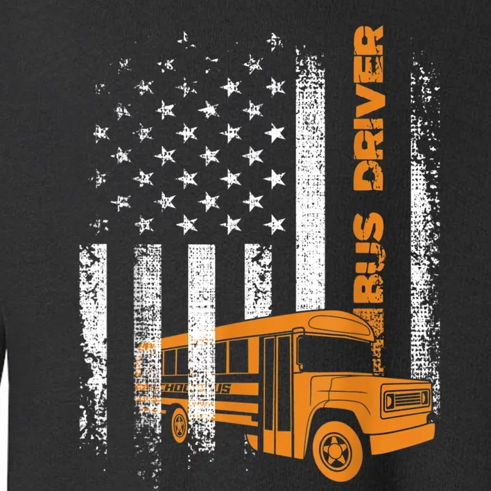 Patriotic Bus Driver USA American Flag School Bus Driver Toddler Sweatshirt