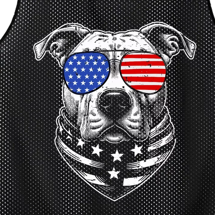 Pit Bull Dad Pittie Dog Patriotic 4th Of July American Flag Mesh Reversible Basketball Jersey Tank