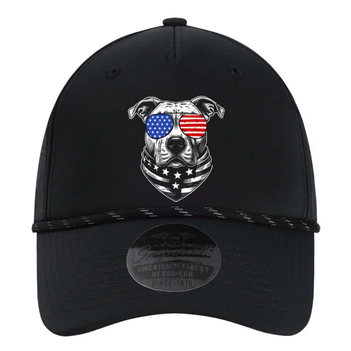 Pit Bull Dad Pittie Dog Patriotic 4th Of July American Flag Performance The Dyno Cap