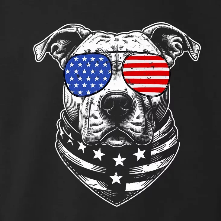 Pit Bull Dad Pittie Dog Patriotic 4th Of July American Flag Toddler Hoodie