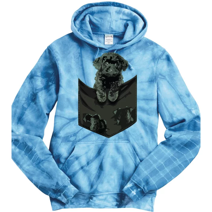 Poodle Black Dog Pocket Mid Poodle Black In Pocket Tie Dye Hoodie