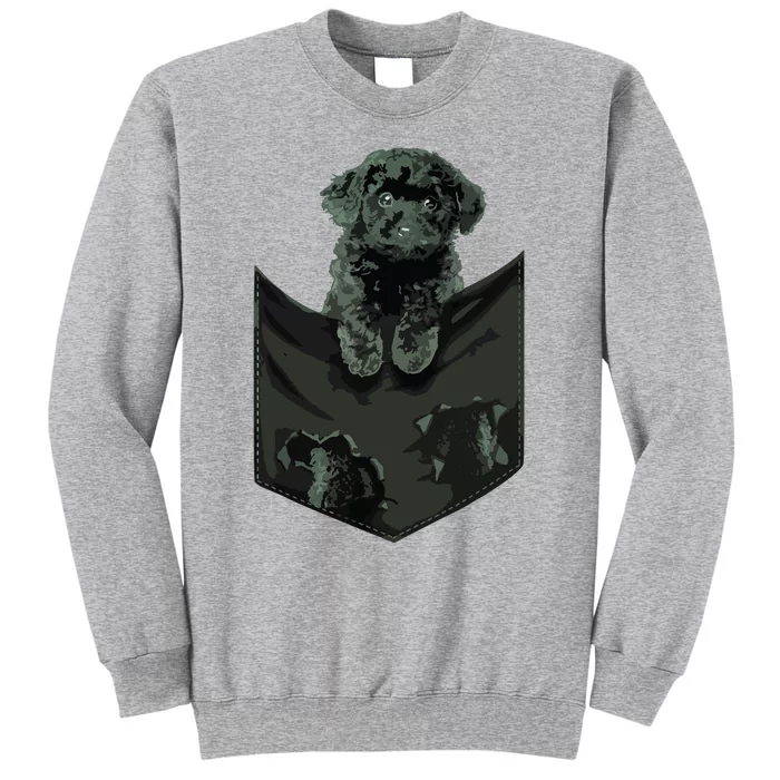 Poodle Black Dog Pocket Mid Poodle Black In Pocket Sweatshirt