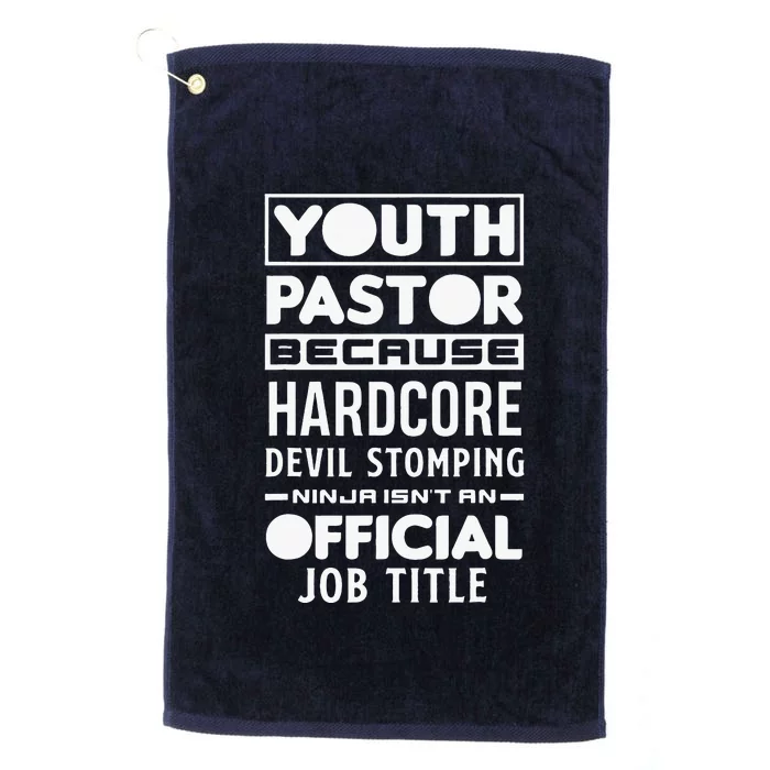 Pastor Because Devil Stomping Ninja Funny Platinum Collection Golf Towel