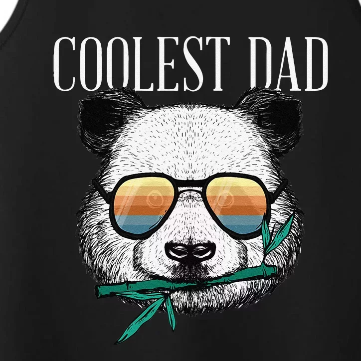 Panda Bear Dad Coolest Father Fun Fathers Day Sunglasses Gift Performance Tank