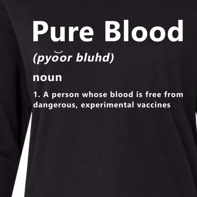 Pure Blood Definition Womens Cotton Relaxed Long Sleeve T-Shirt