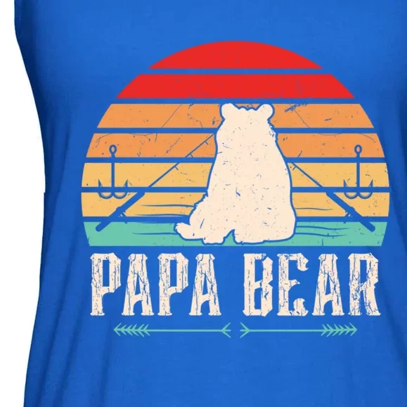 Papa Bear Dad Bear Fishing Great Gift Ladies Essential Flowy Tank