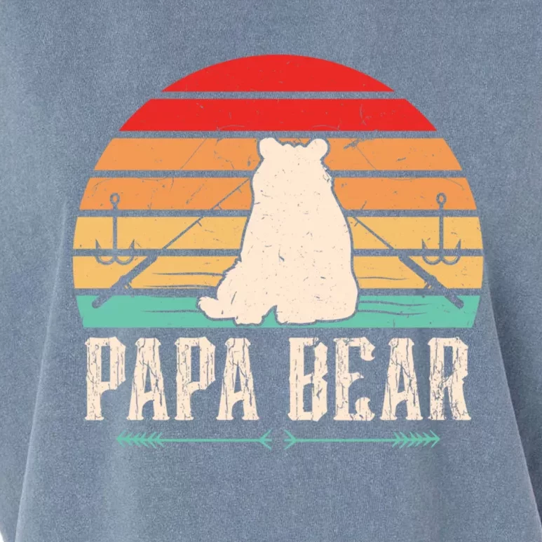 Papa Bear Dad Bear Fishing Great Gift Garment-Dyed Women's Muscle Tee