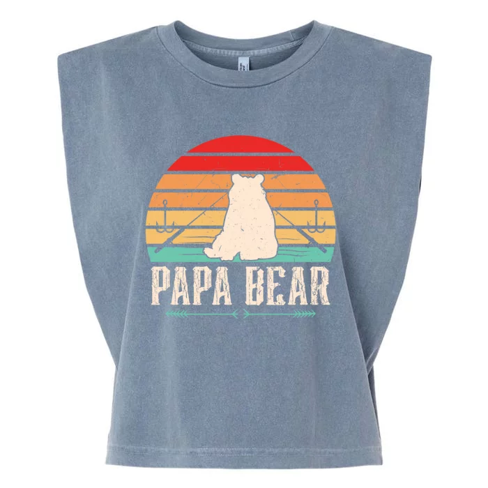 Papa Bear Dad Bear Fishing Great Gift Garment-Dyed Women's Muscle Tee