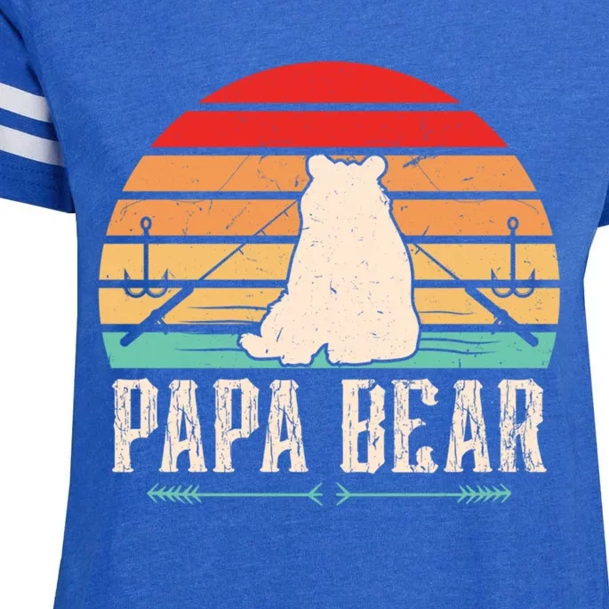 Papa Bear Dad Bear Fishing Great Gift Enza Ladies Jersey Football T-Shirt