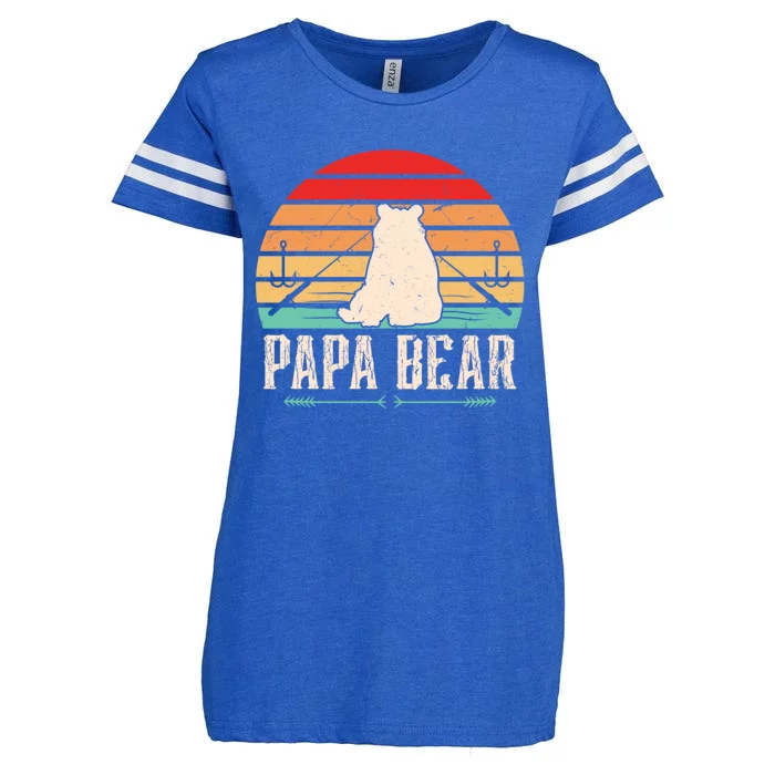 Papa Bear Dad Bear Fishing Great Gift Enza Ladies Jersey Football T-Shirt