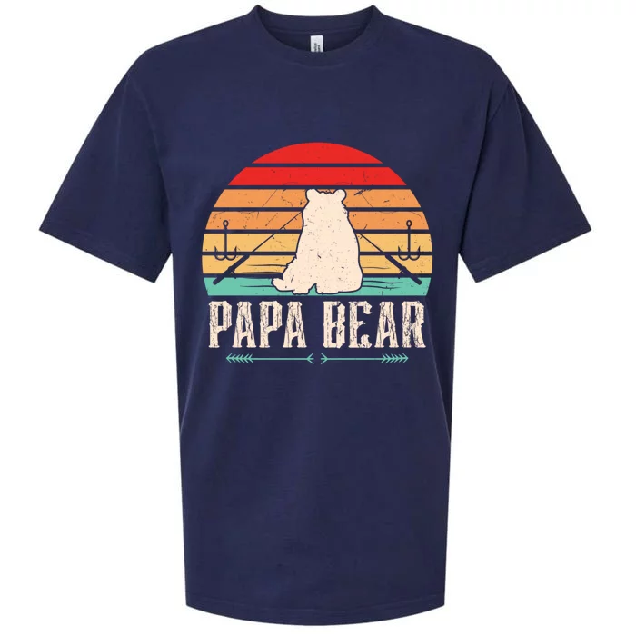 Papa Bear Dad Bear Fishing Great Gift Sueded Cloud Jersey T-Shirt