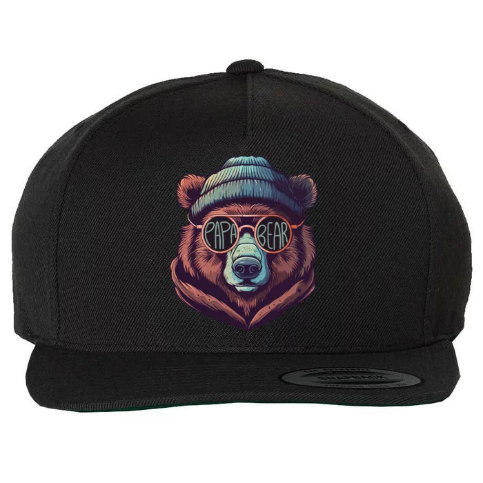 Papa Bear Dad Humor FatherS Day Gift Wool Snapback Cap