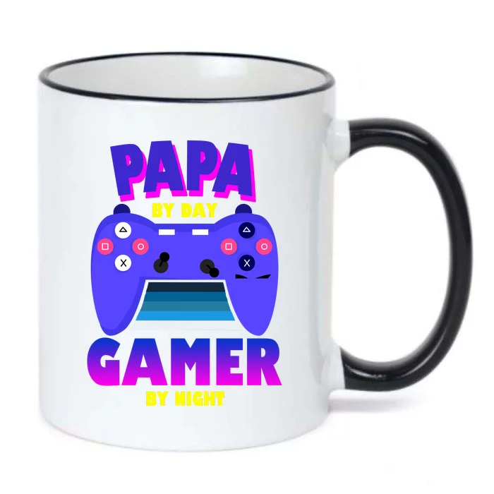 Papa By Day Gamer By Night Black Color Changing Mug