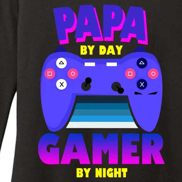 Papa By Day Gamer By Night Womens CVC Long Sleeve Shirt