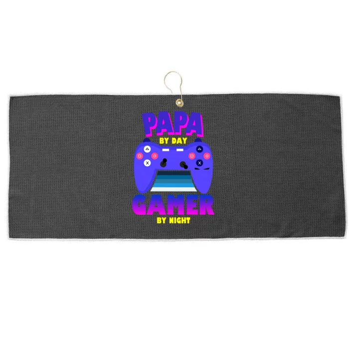 Papa By Day Gamer By Night Large Microfiber Waffle Golf Towel