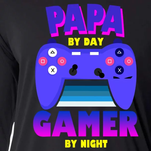 Papa By Day Gamer By Night Cooling Performance Long Sleeve Crew