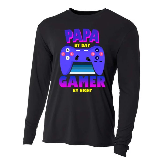 Papa By Day Gamer By Night Cooling Performance Long Sleeve Crew