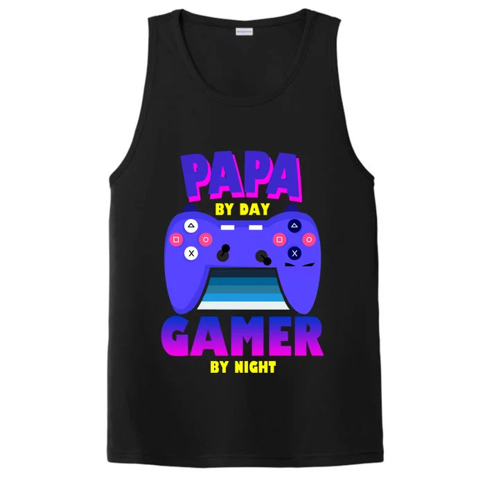 Papa By Day Gamer By Night Performance Tank