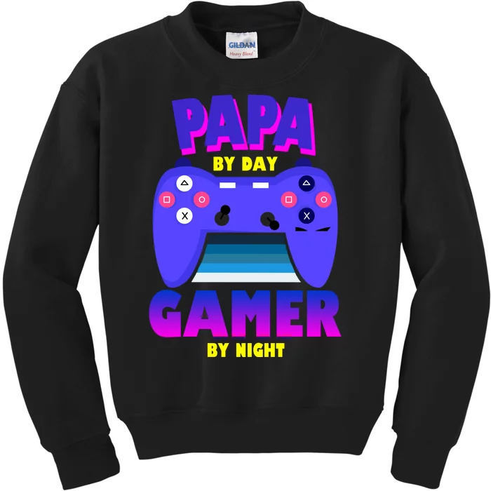 Papa By Day Gamer By Night Kids Sweatshirt