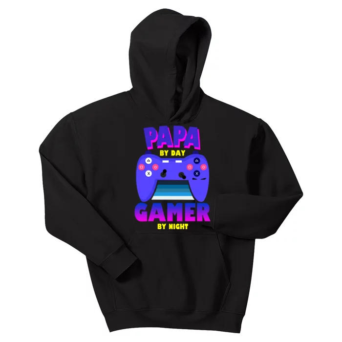 Papa By Day Gamer By Night Kids Hoodie