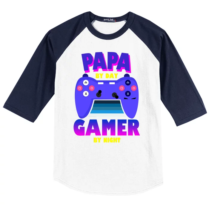 Papa By Day Gamer By Night Baseball Sleeve Shirt