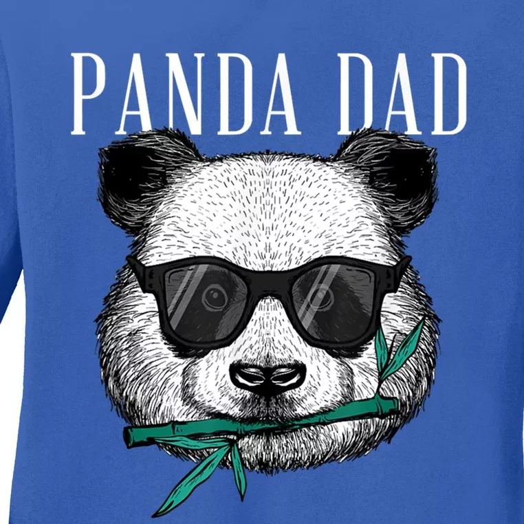 Panda Bear Dad Coolest Father Fun Fathers Day Sunglasses Gift Ladies Long Sleeve Shirt