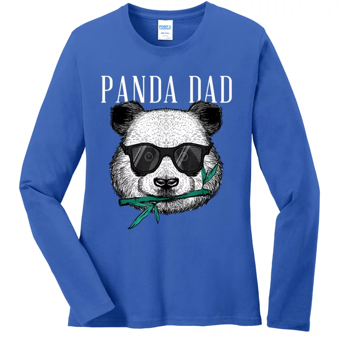 Panda Bear Dad Coolest Father Fun Fathers Day Sunglasses Gift Ladies Long Sleeve Shirt