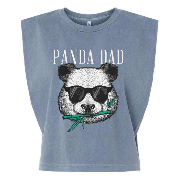 Panda Bear Dad Coolest Father Fun Fathers Day Sunglasses Premium Garment-Dyed Women's Muscle Tee