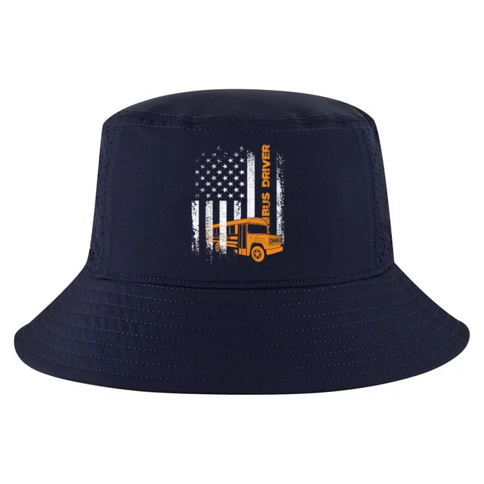 Patriotic Bus Driver USA American Flag - School Bus Driver Cool Comfort Performance Bucket Hat